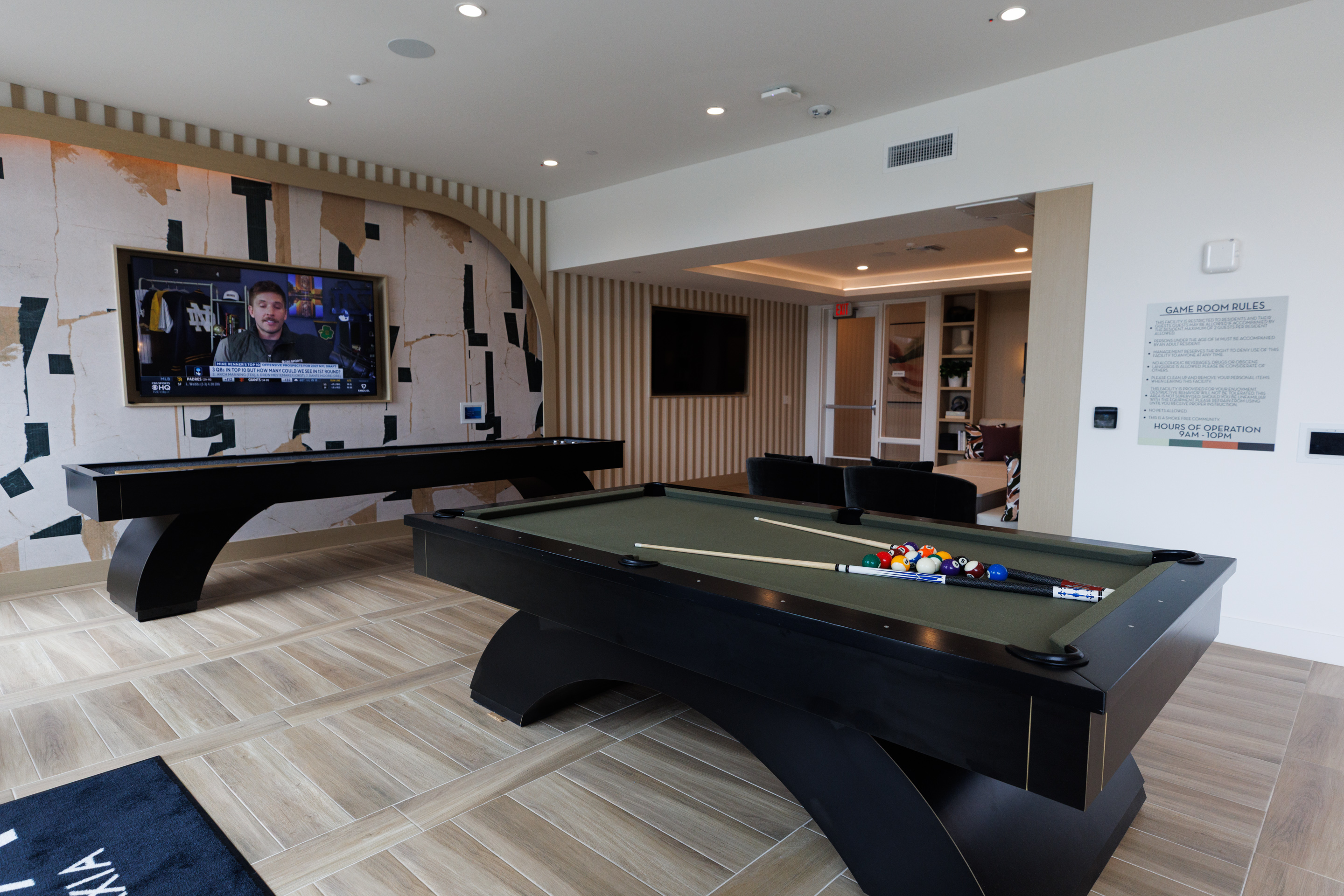 The game room at VAYA apartment complex.(Kristian Carreon / The...