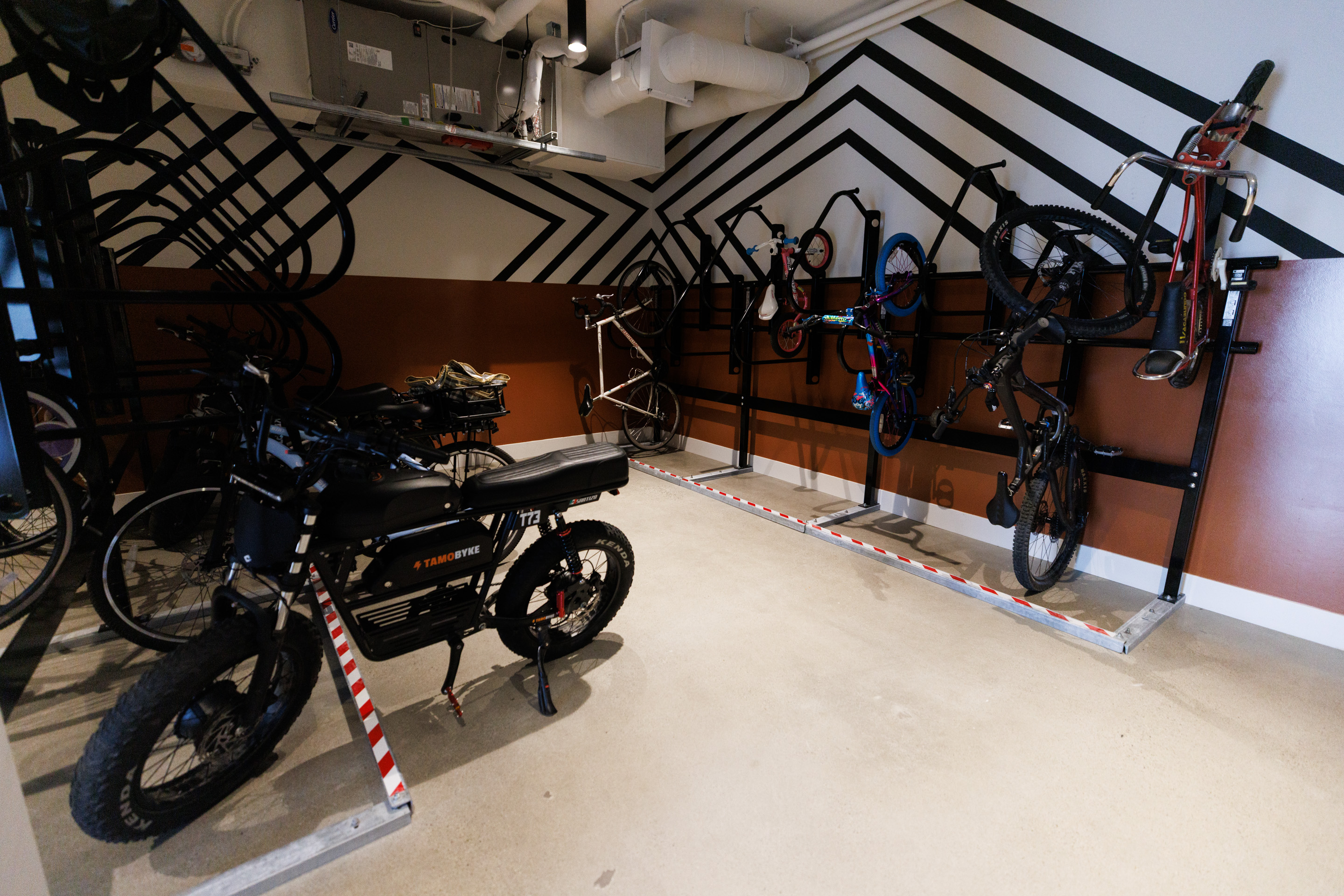 Bicycle storage at VAYA apartment complex. (Kristian Carreon / The...