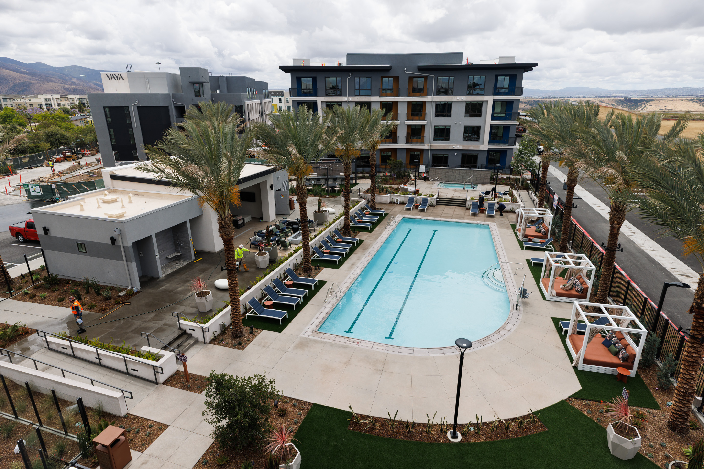 The pool at the VAYA apartment complex in the Millenia...