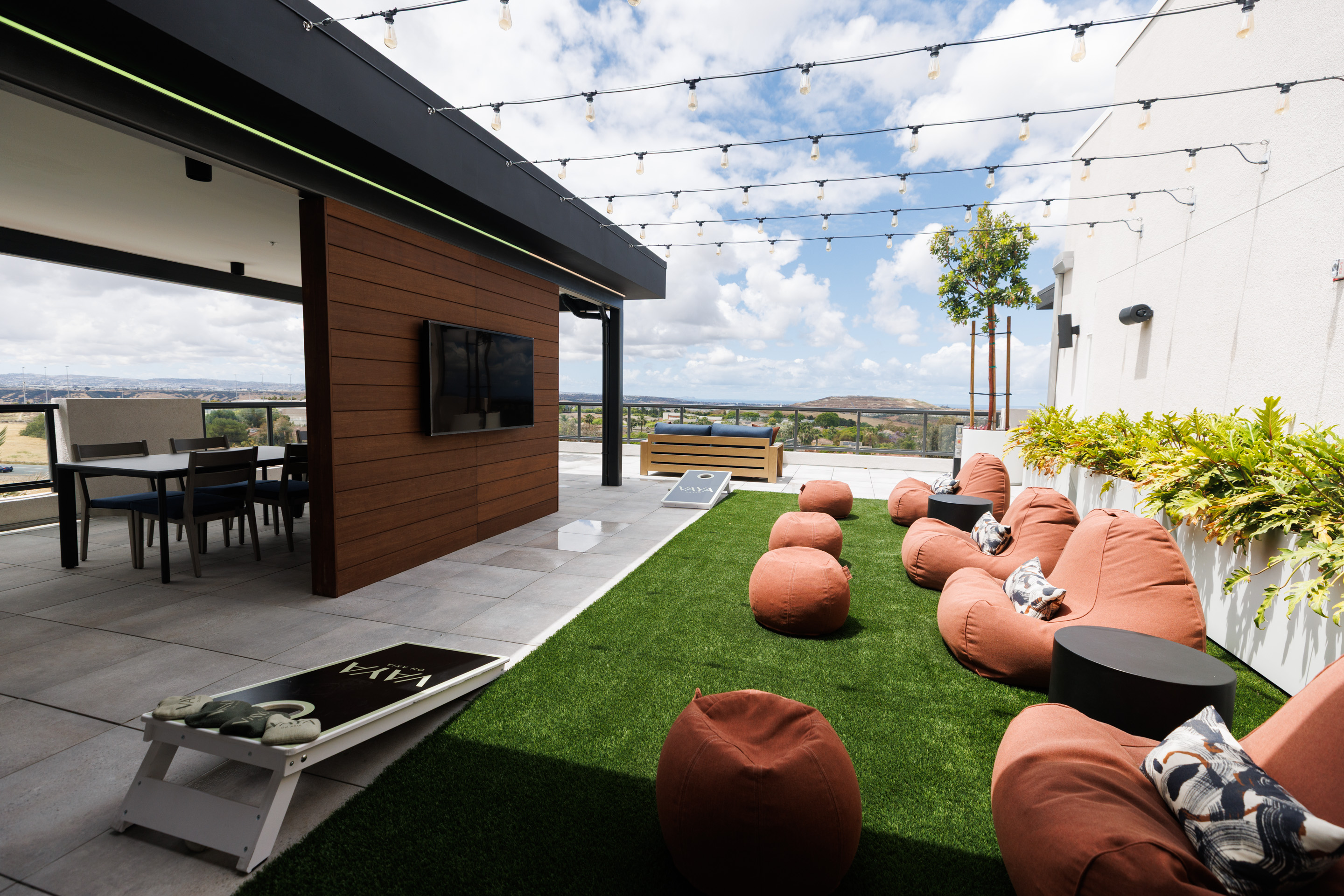 The roof deck of the VAYA apartment complex in the...