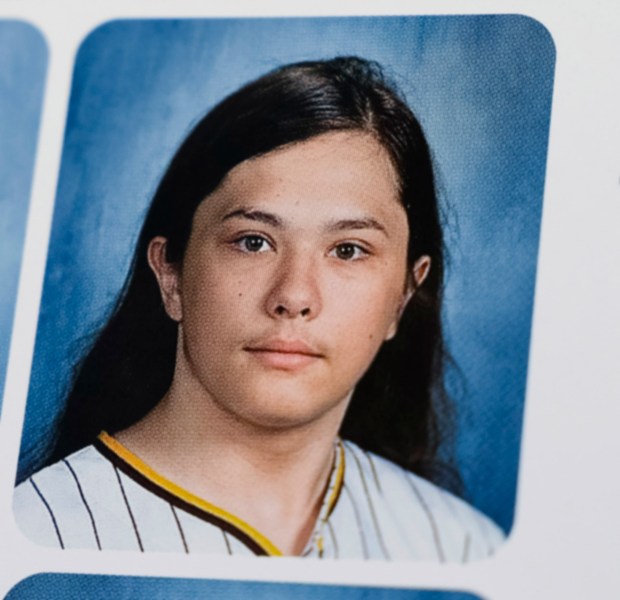 Yearbook photo of Cain Clark during his junior year at iHigh Virtual Academy. The yearbook photo appears in the Madison High yearbook, the neighborhood school where he participated in wrestling, but he was not a student there. (Meg McLaughlin / The San Diego Union-Tribune via San Diego Unified School District)