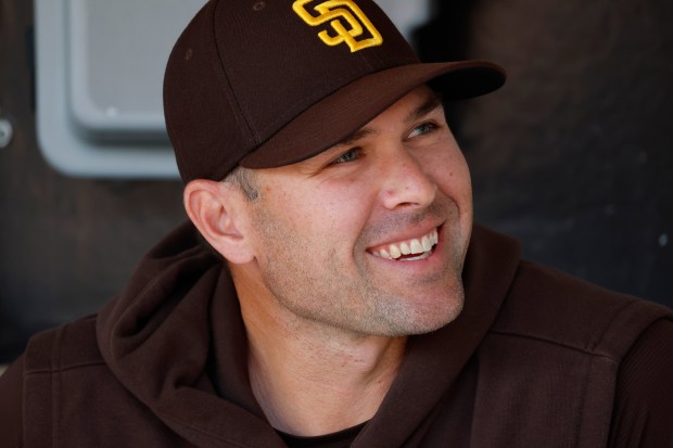 San Diego Padres manager Craig Stammen looks on before a game against the San Francisco Giants at Petco Park on April 1, 2026 in San Diego, CA. (K.C. Alfred / The San Diego Union-Tribune)