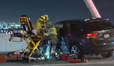 Violent wrong-way bridge crash leaves 2 hospitalized