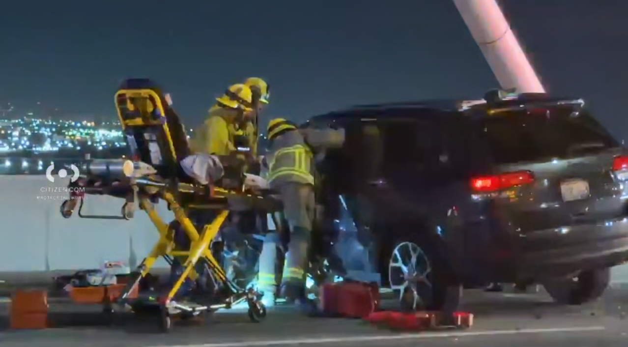 Violent wrong-way bridge crash leaves 2 hospitalized