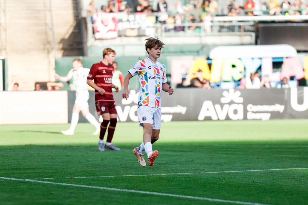 Alameda Post - An Oakland Roots player on the field in their second fixture of the 2026 Prinx Tires USL Cup.