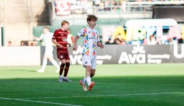 Alameda Post - An Oakland Roots player on the field in their second fixture of the 2026 Prinx Tires USL Cup.
