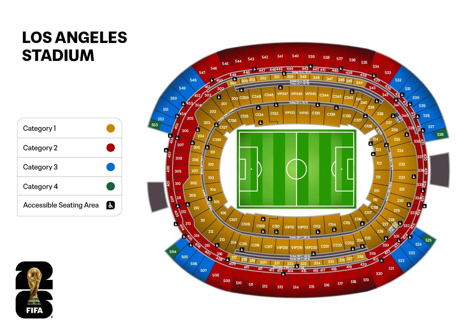 The original World Cup seat map for SoFi Stadium