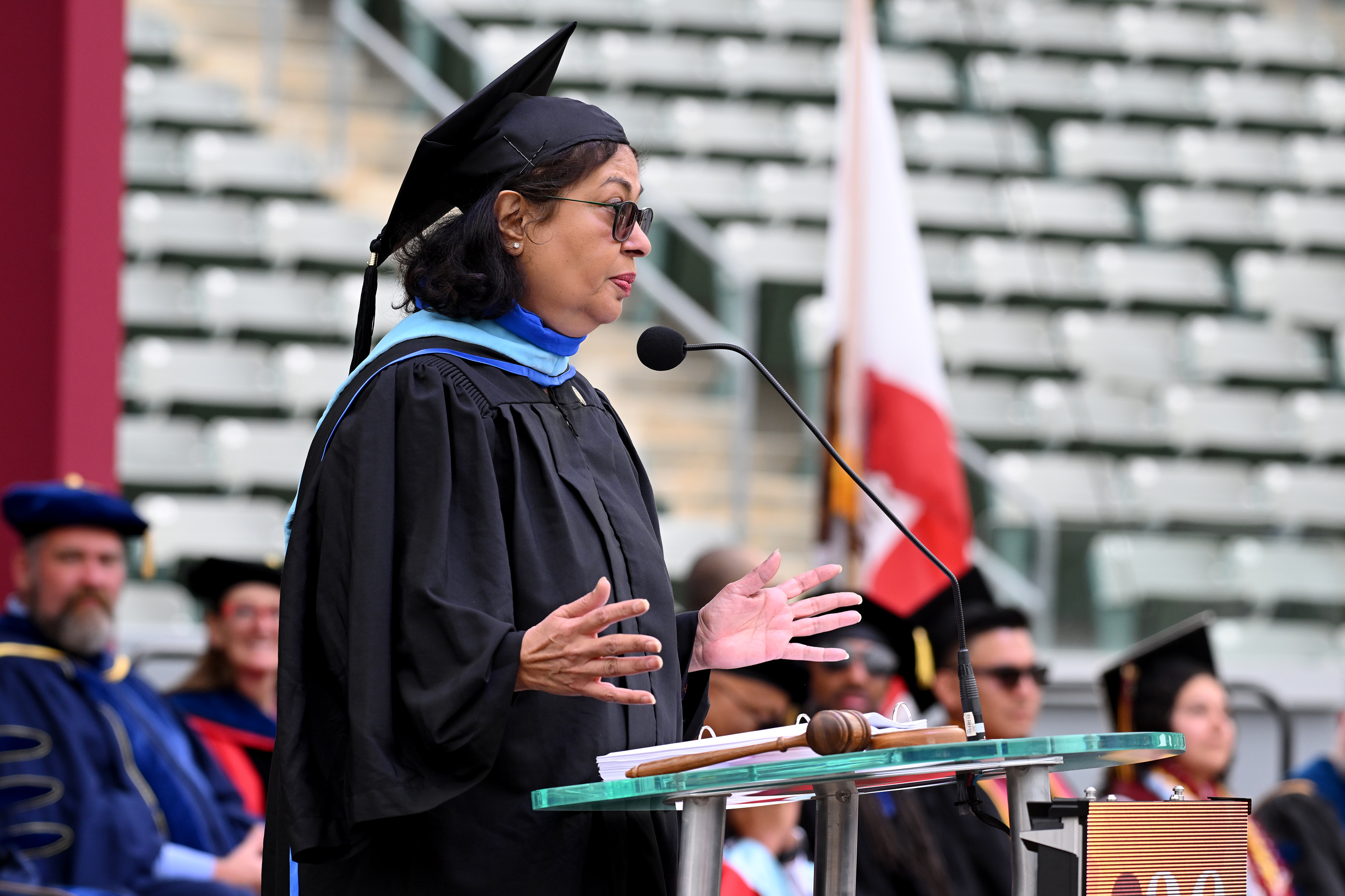 Producer and journalist Meher Tatna speaks during California State University...