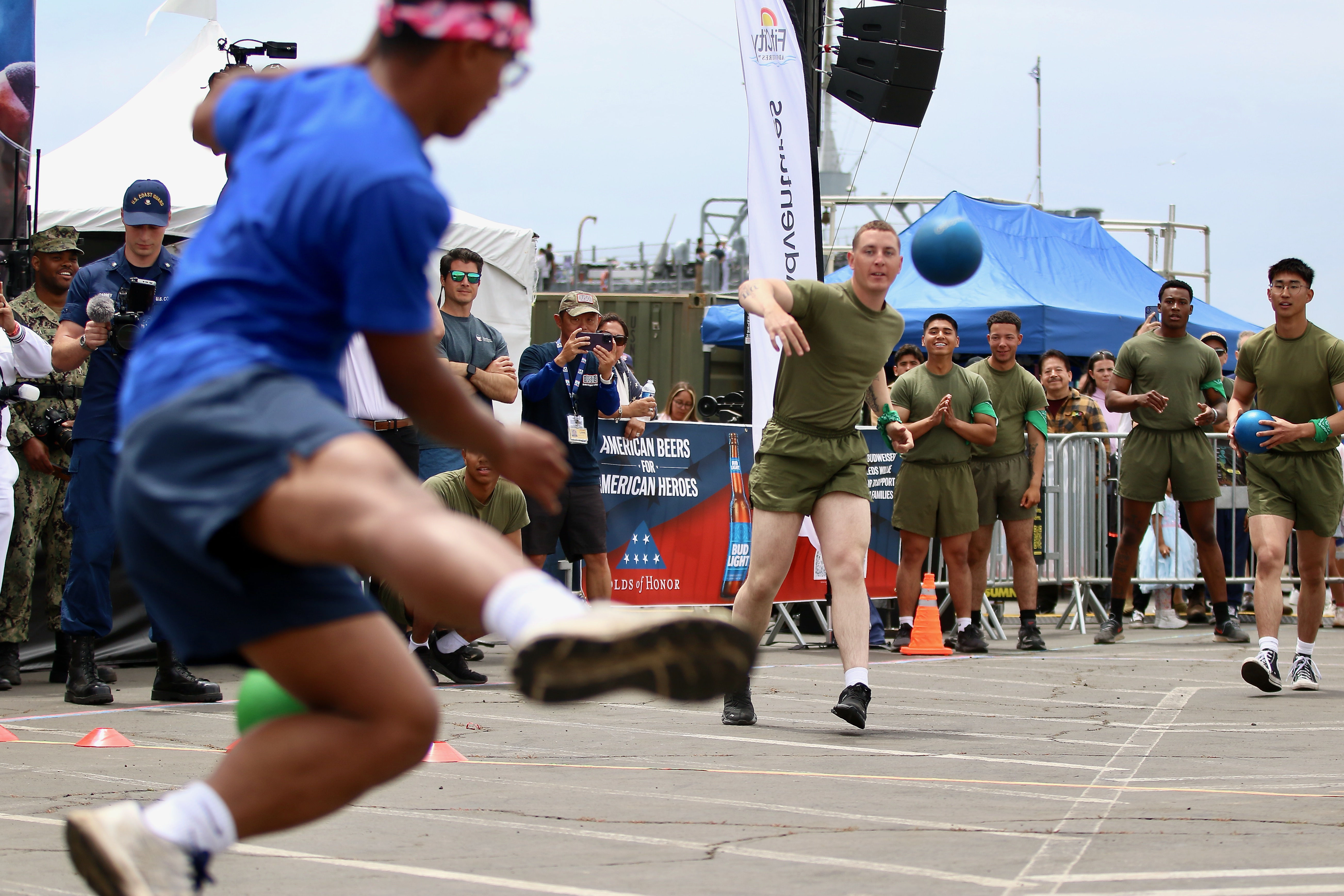 Teams compete at L.A. Fleet Weekâs fourth annual military dodgeball...