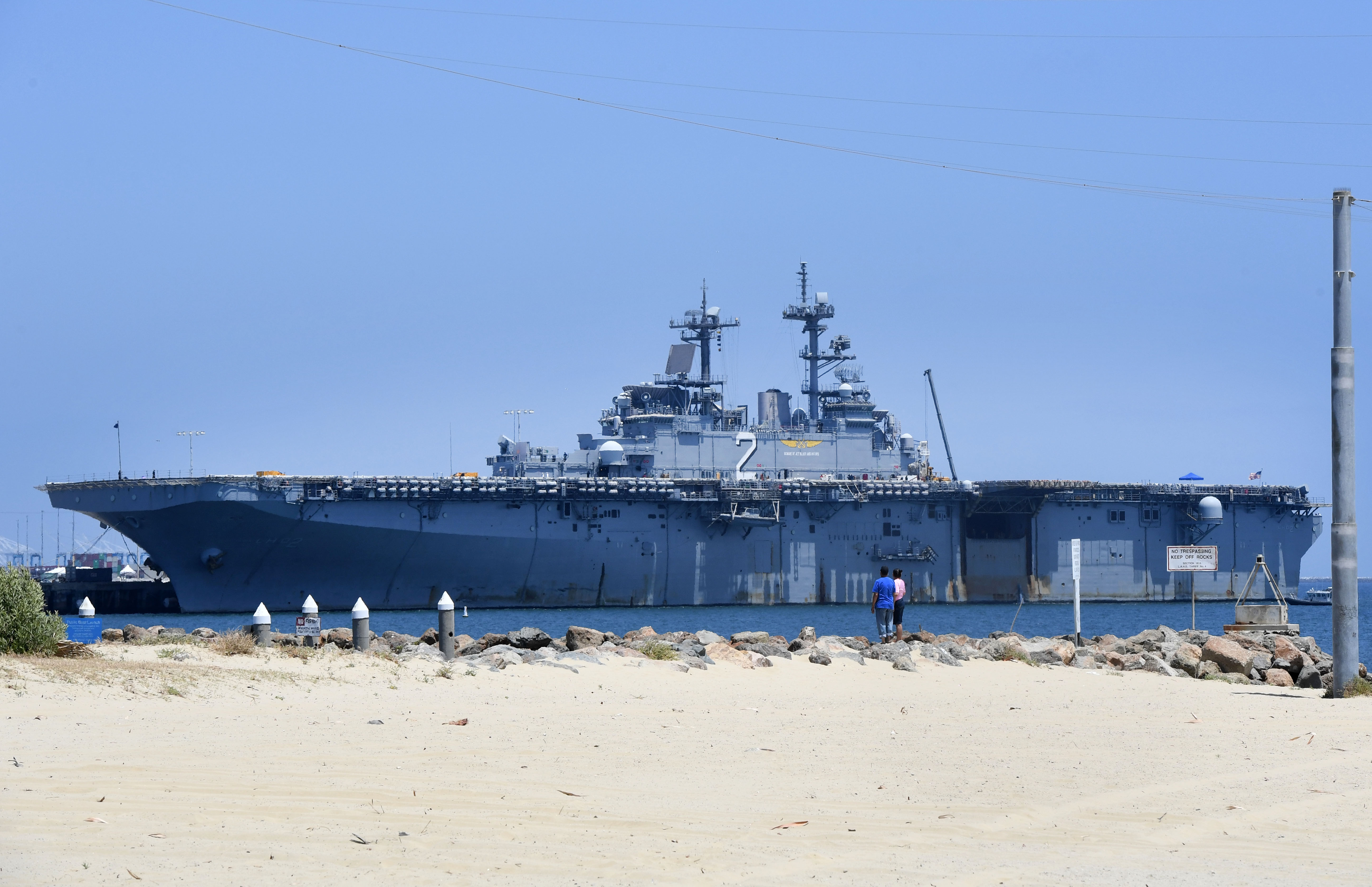 The USS Essex was a perfect backdrop for the press...