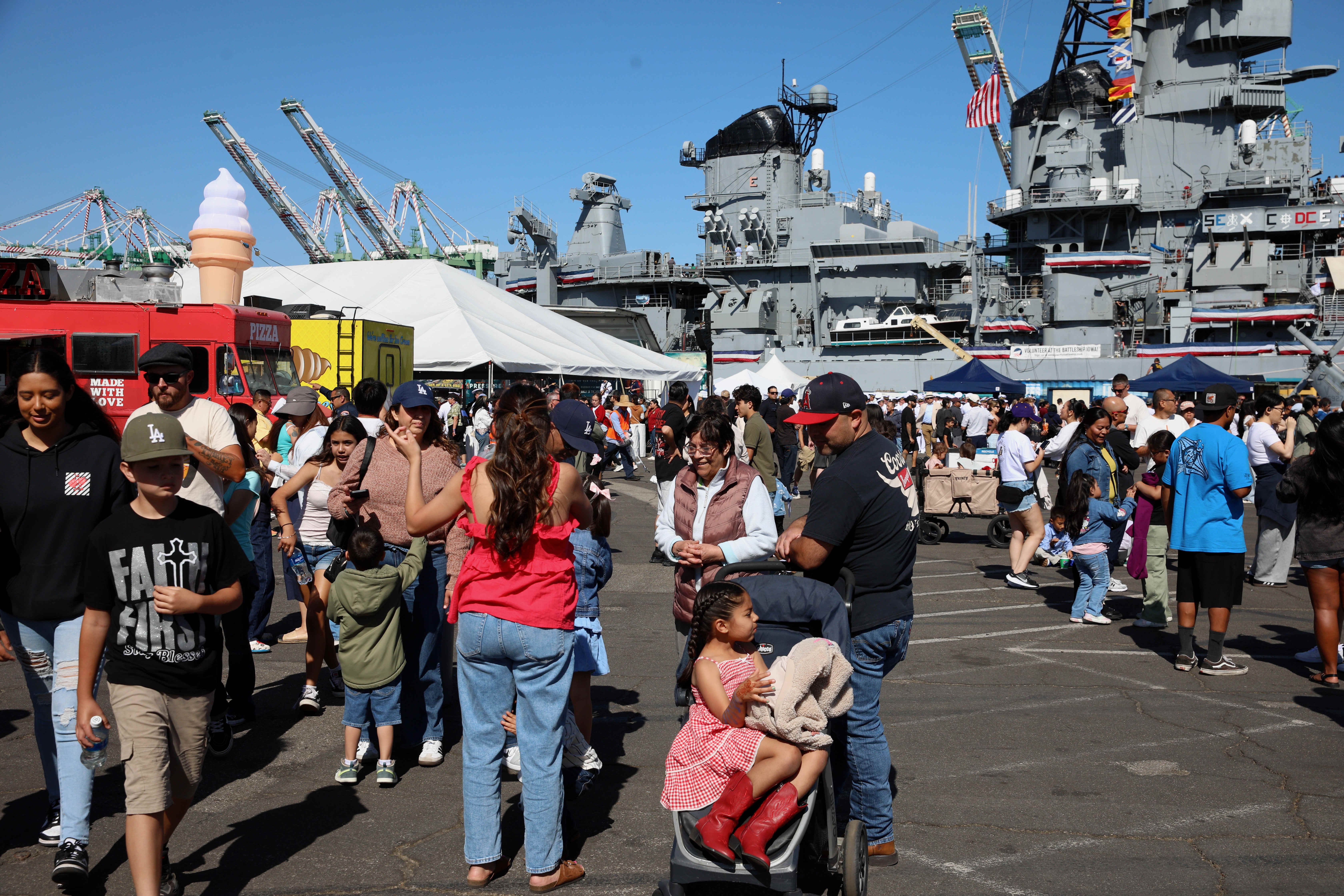 Large crowds attend the final day of L.A. Fleet Week...