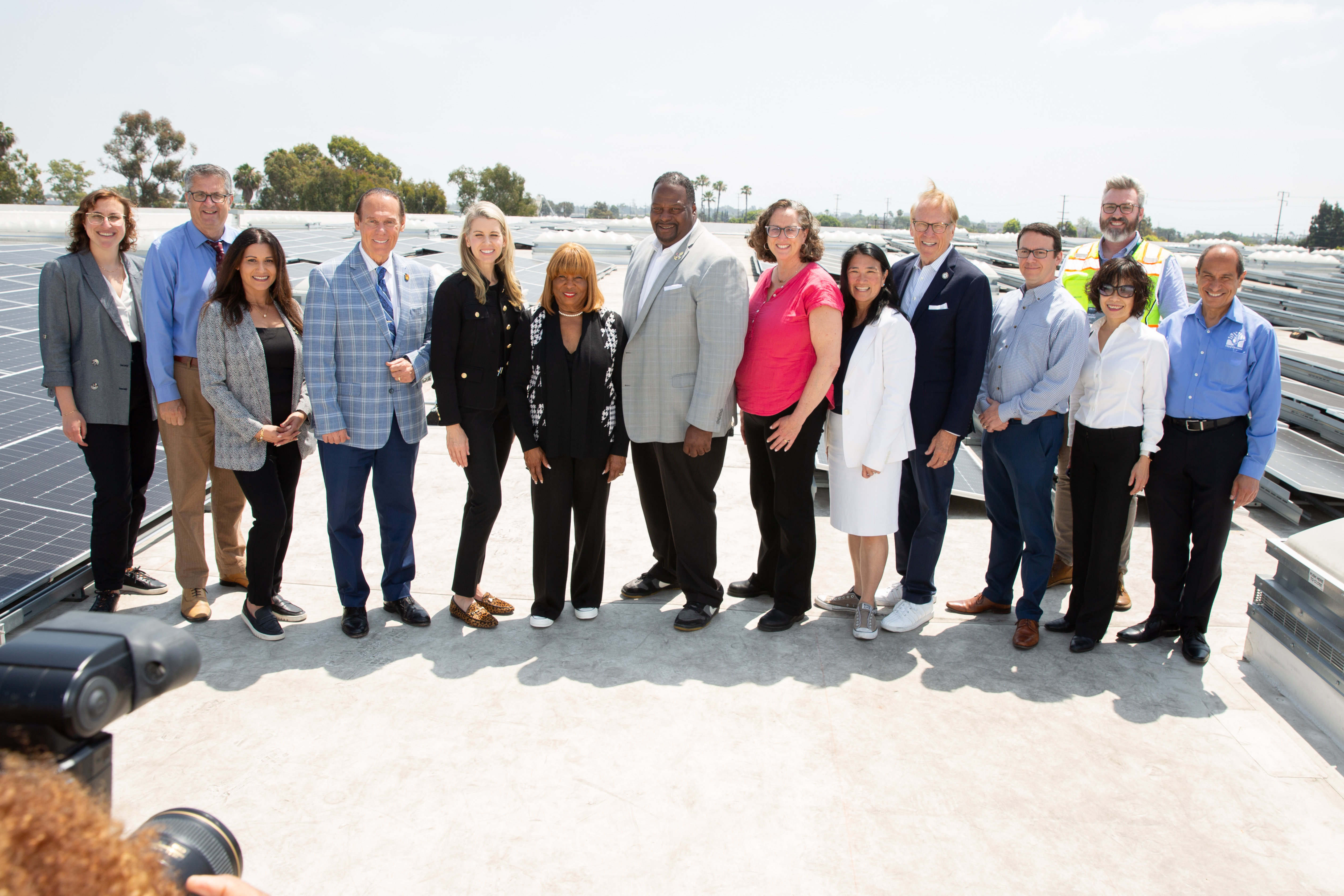 Carson city officials, Prologis employees and Clean Power Alliance workers...