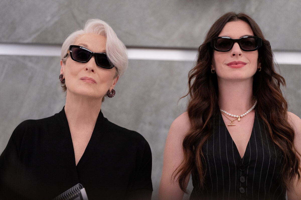 (L-R): Miranda Priestly (Meryl Streep) and Andie Sachs (Anne Hathaway) in 20th Century Studios' THE DEVIL WEARS PRADA 2. 
