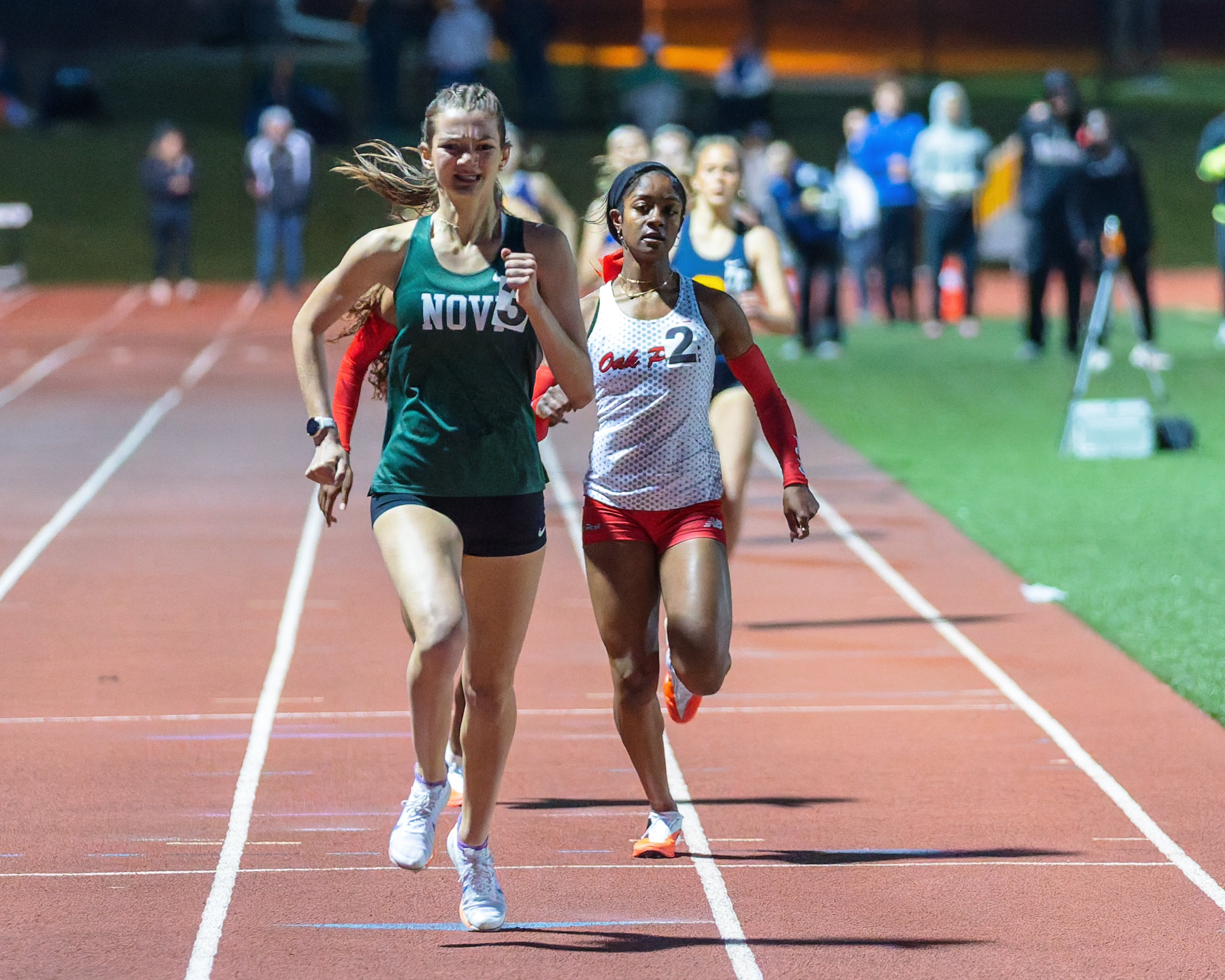 Novi's Katelynn Egli wins the girls 800m during the Oakland...
