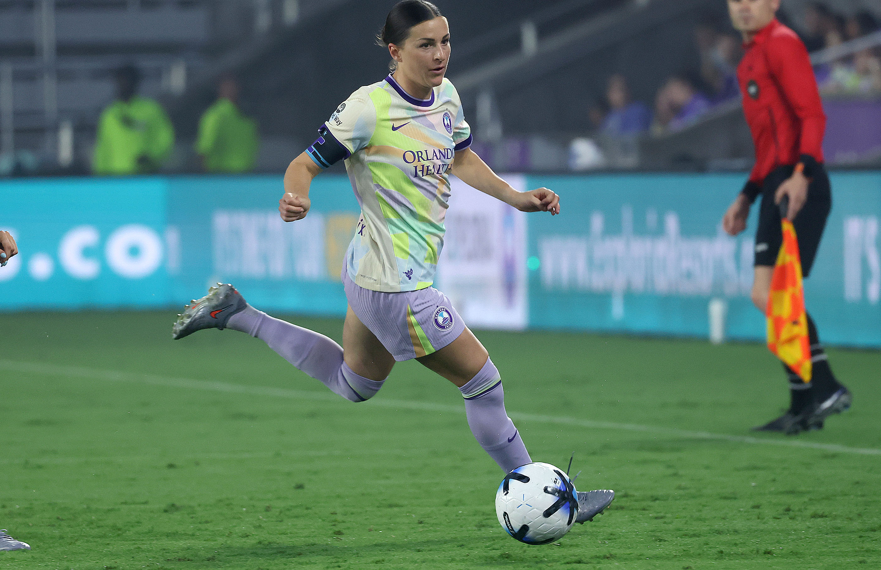Orlando player Haley McCutcheon moves the ball during the Bay...