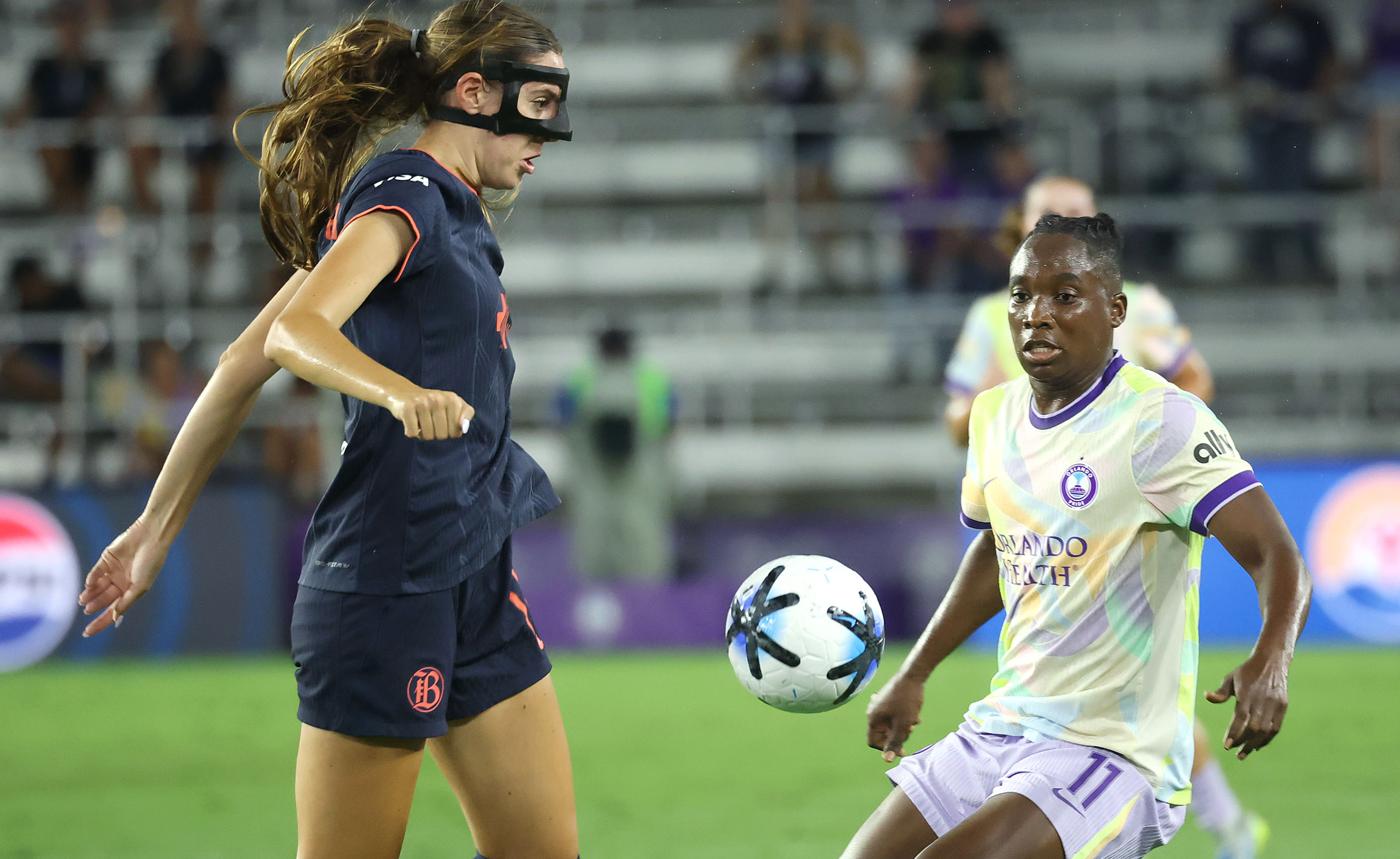 Bay FC player Joelle Anderson (left) and Orlando player Barbra...