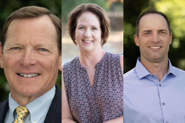 Sonoma County 4th District supervisor candidates, from left, Tom Schwedhelm, Melanie Bagby and Todd Lands. (courtesy photos)