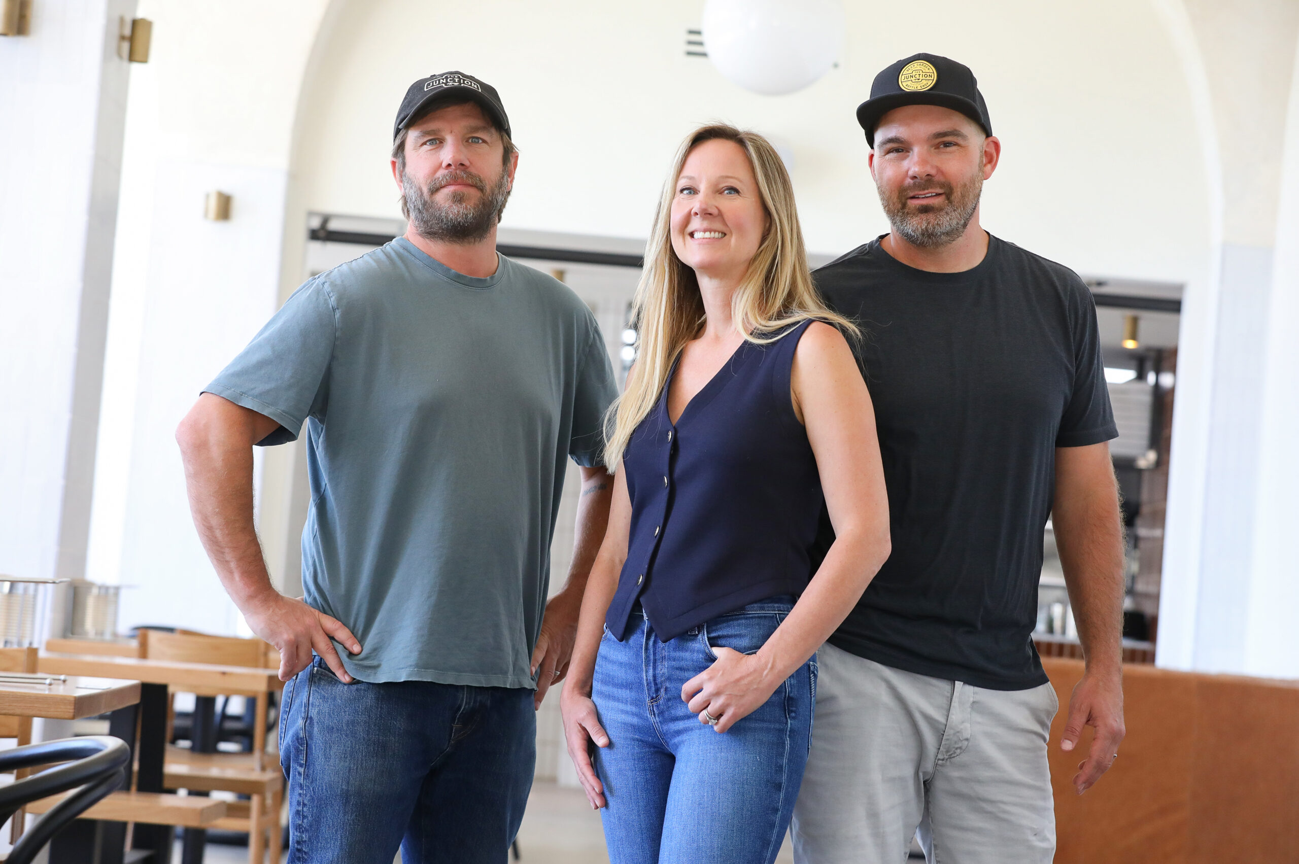 The Junction co-owners Jimmy Simpson, left, and Liz and Dez Fiedler at their restaurant in Santa Rosa