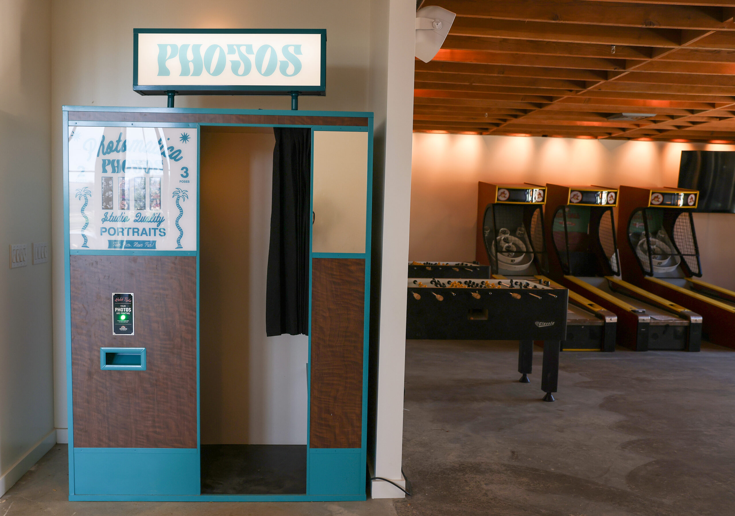A photo booth, foosball tables and Skee-Ball games at The Junction in Santa Rosa