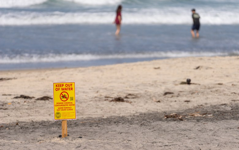 Warning sign on Imperial Beach