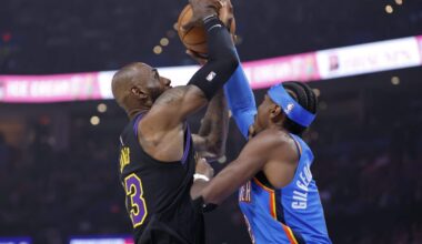 Oklahoma City Thunder vs. Los Angeles Lakers: TV schedule for SGA-LeBron playoff series