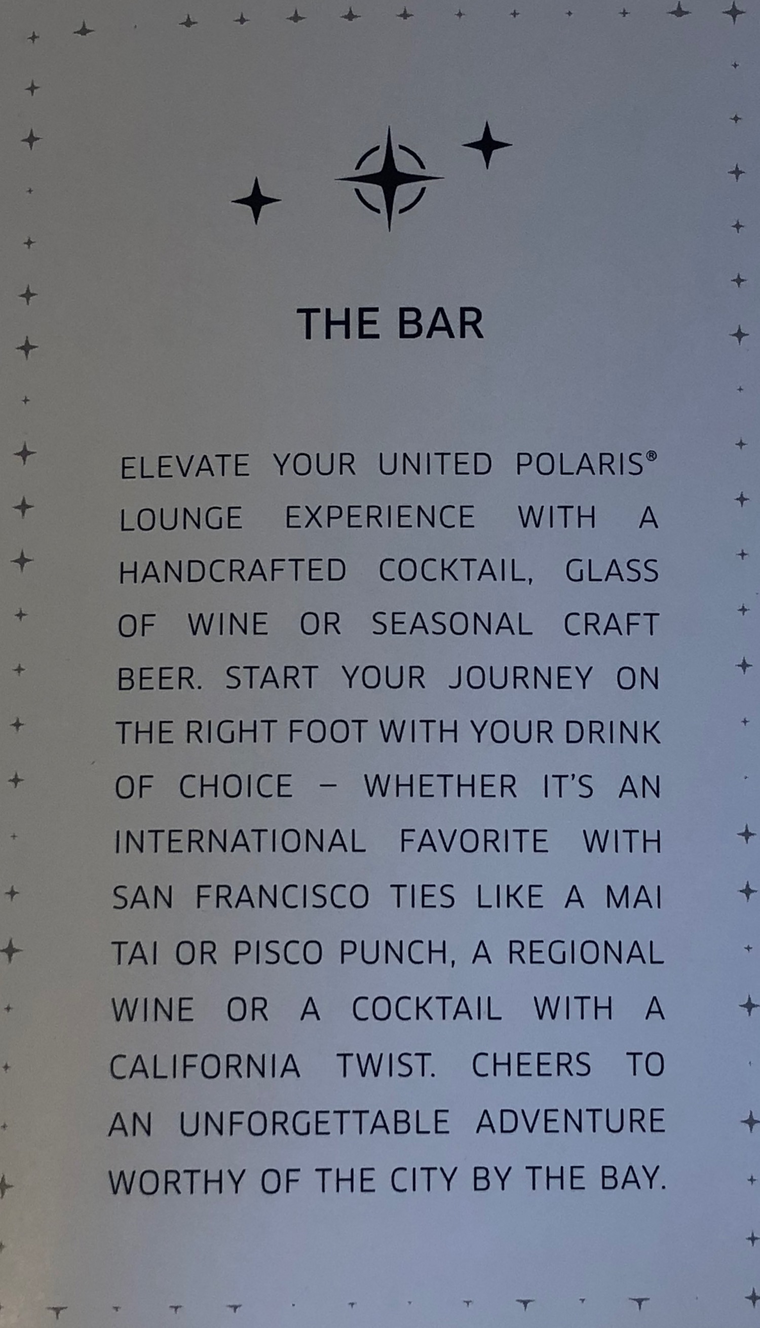 a menu with text on it