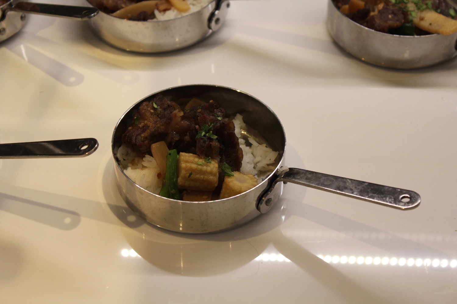 a pan with food in it