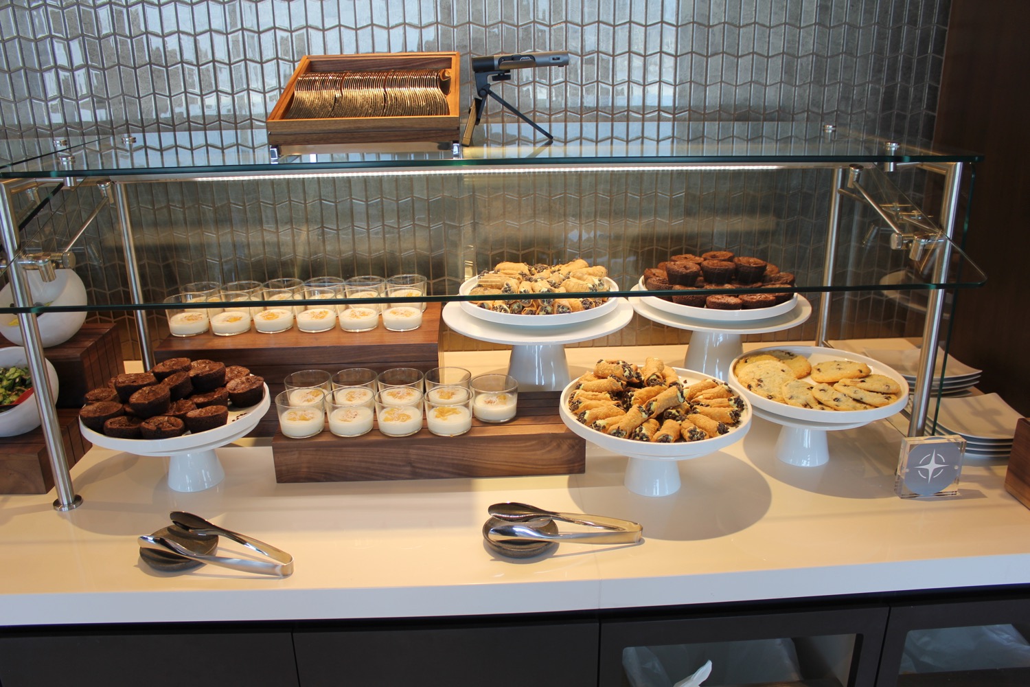 a display of food on a counter
