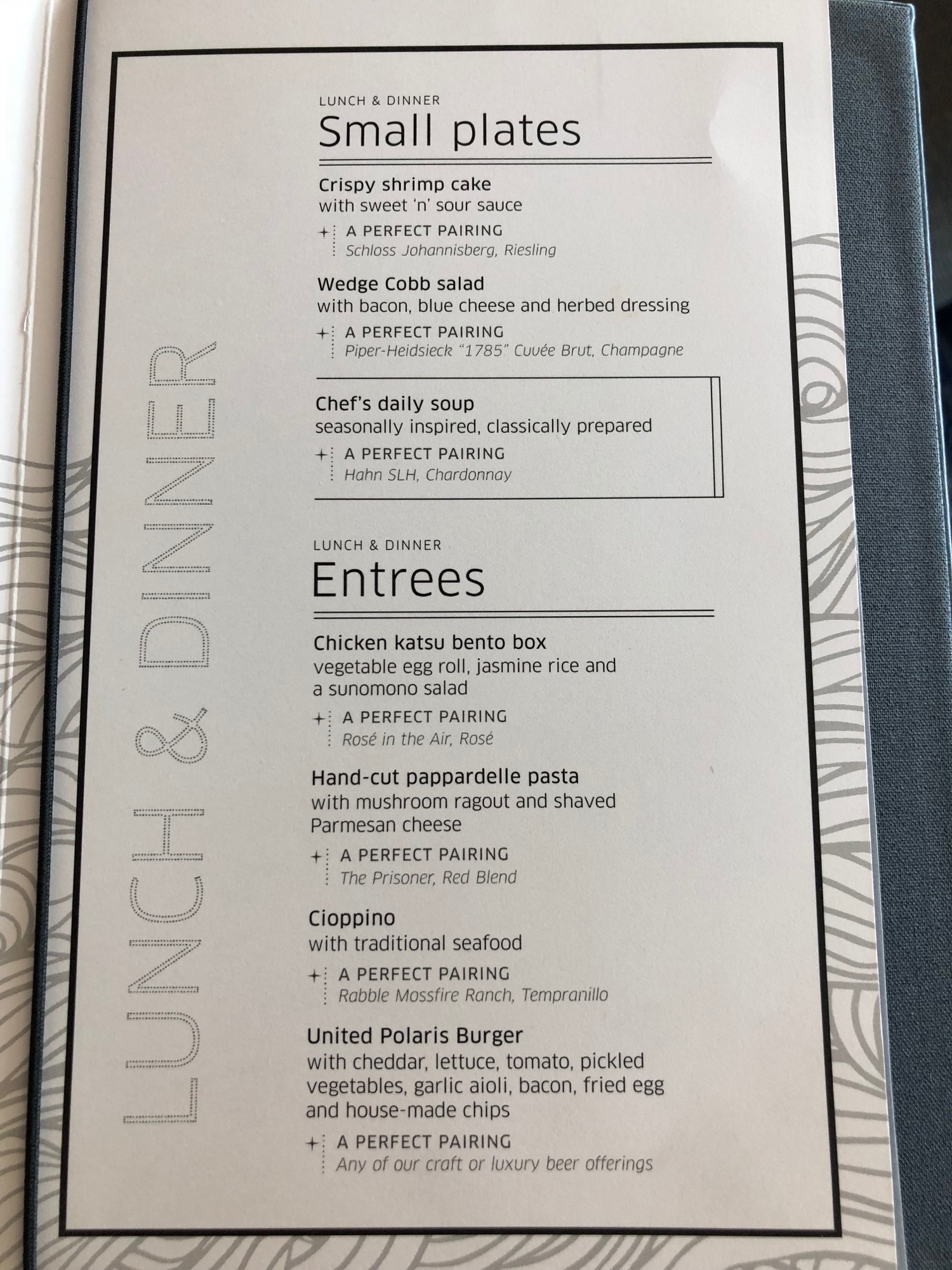 a menu of a restaurant