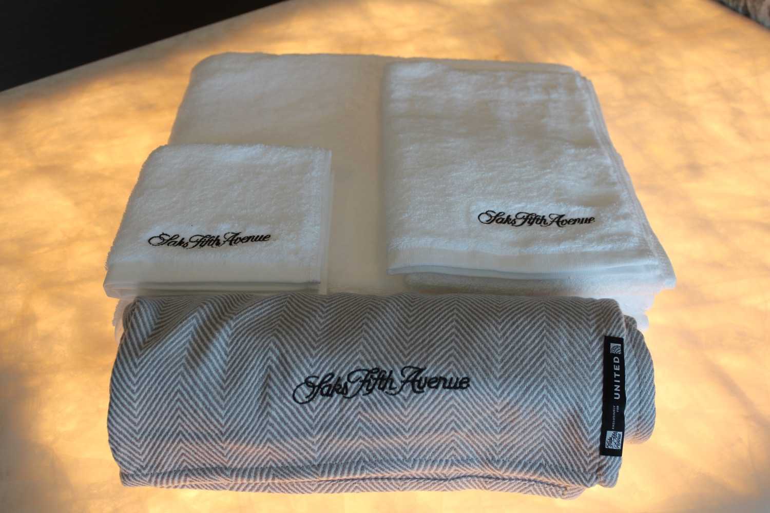 a group of towels on a table