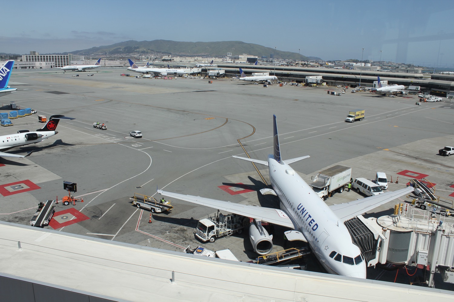 an airplane on the runway