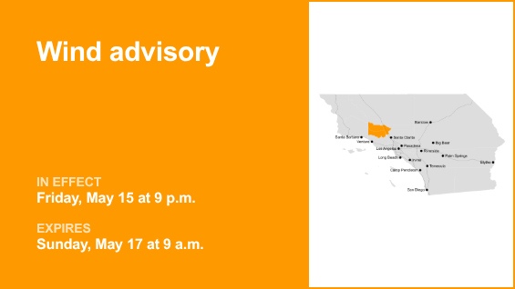 Wind advisory for 5 Freeway north of LA until Sunday morning – gusts could peak at 50 mph – Orange County Register