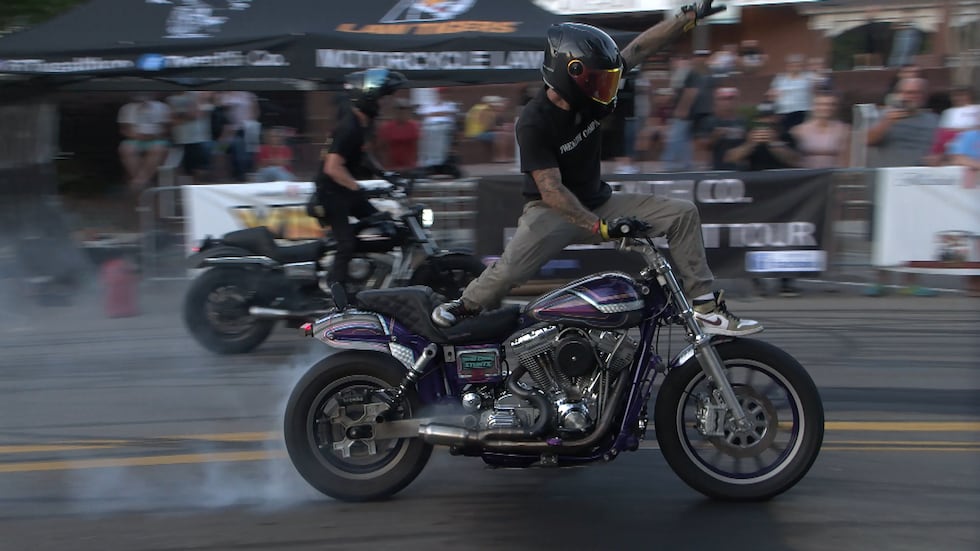 Brandon Nogues, who has been riding motorcycles for 10 years, said this is the stunt team's...