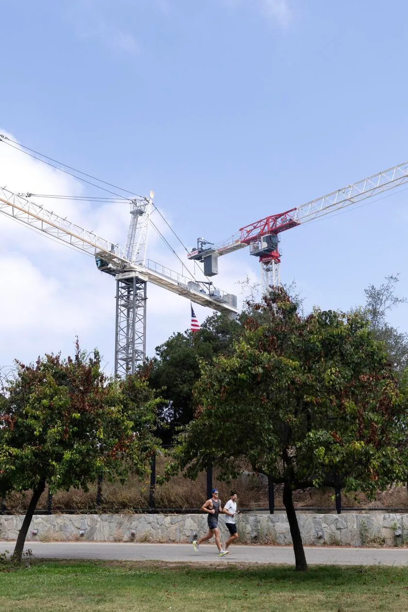 Cranes work the groundwater replenishment project
