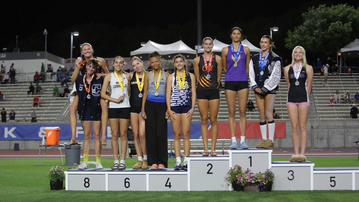 AB Hernandez's final high school podium ceremony saw multiple girls share podium spots, after Hernandez.