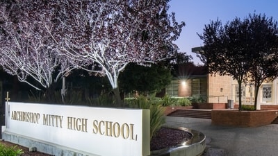 A lockdown was reported at the Archbishop Mitty High School in San Jose, California. (Linkedin/Archbishop Mitty High School)