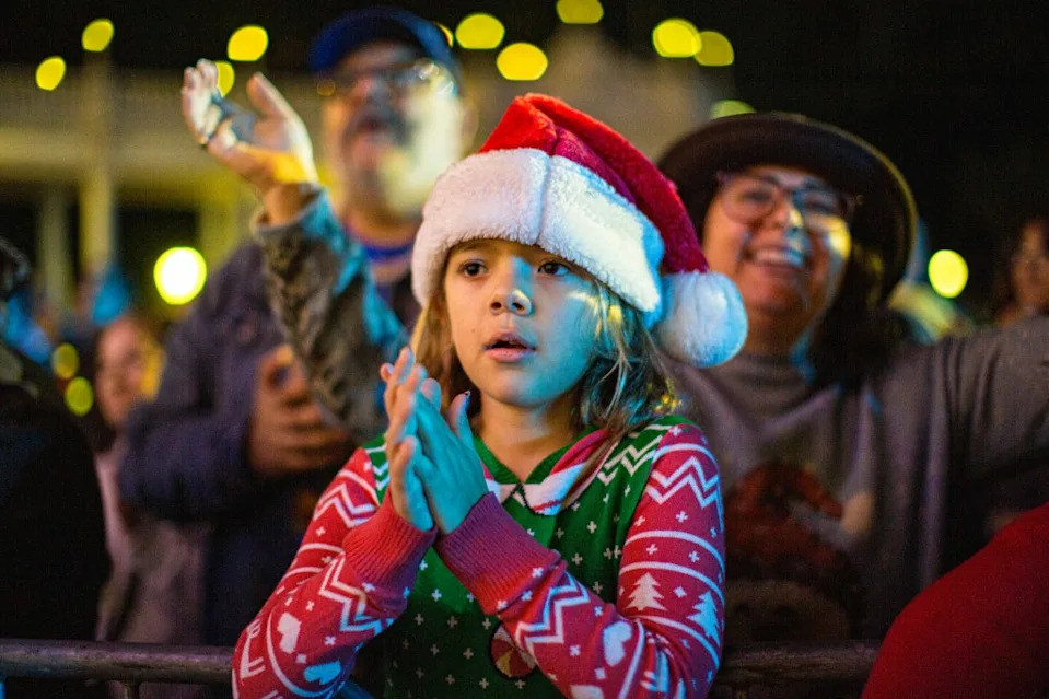 A young fan watches as Switchfoot performs at Balboa Park’s “December Nights” at Balboa Park on December 02, 2023 in San Diego, California Getty Images