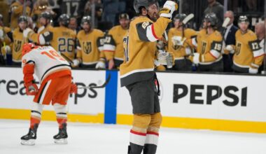 Barbashev scores late as the Golden Knights beat the Ducks 3-1 in Game 1
