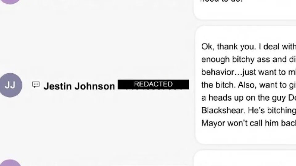 <div>Jestin Johnson texting Leigh Hanson on April 18, 2024</div>