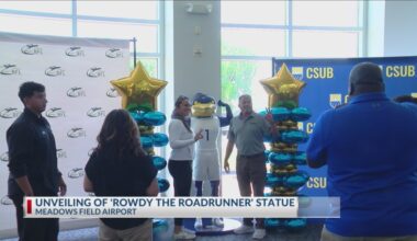 ‘Rowdy the Roadrunner’ statue unveiled at Meadows Field Tuesday