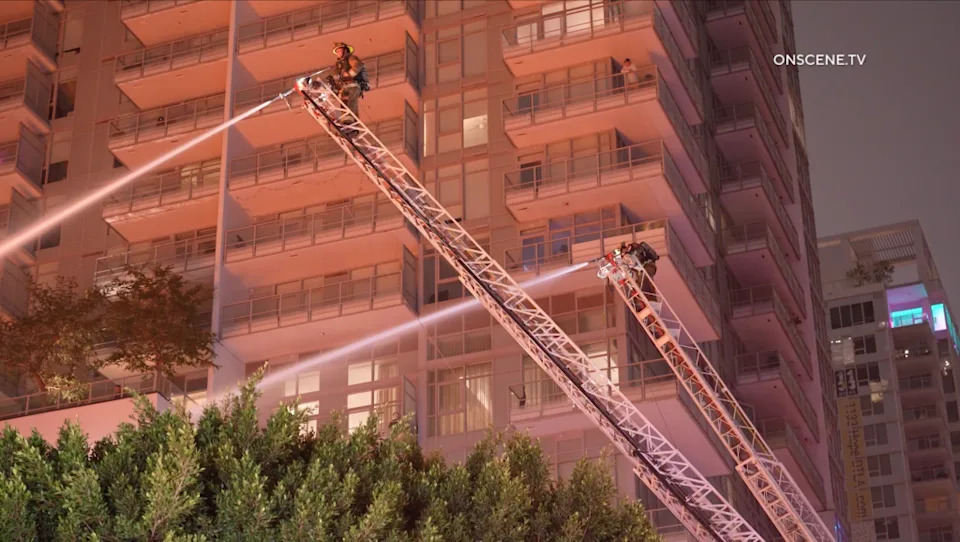 First responders were at the scene at 4:20 a.m. on the 1200 block of South Hope Street, downtown LA.