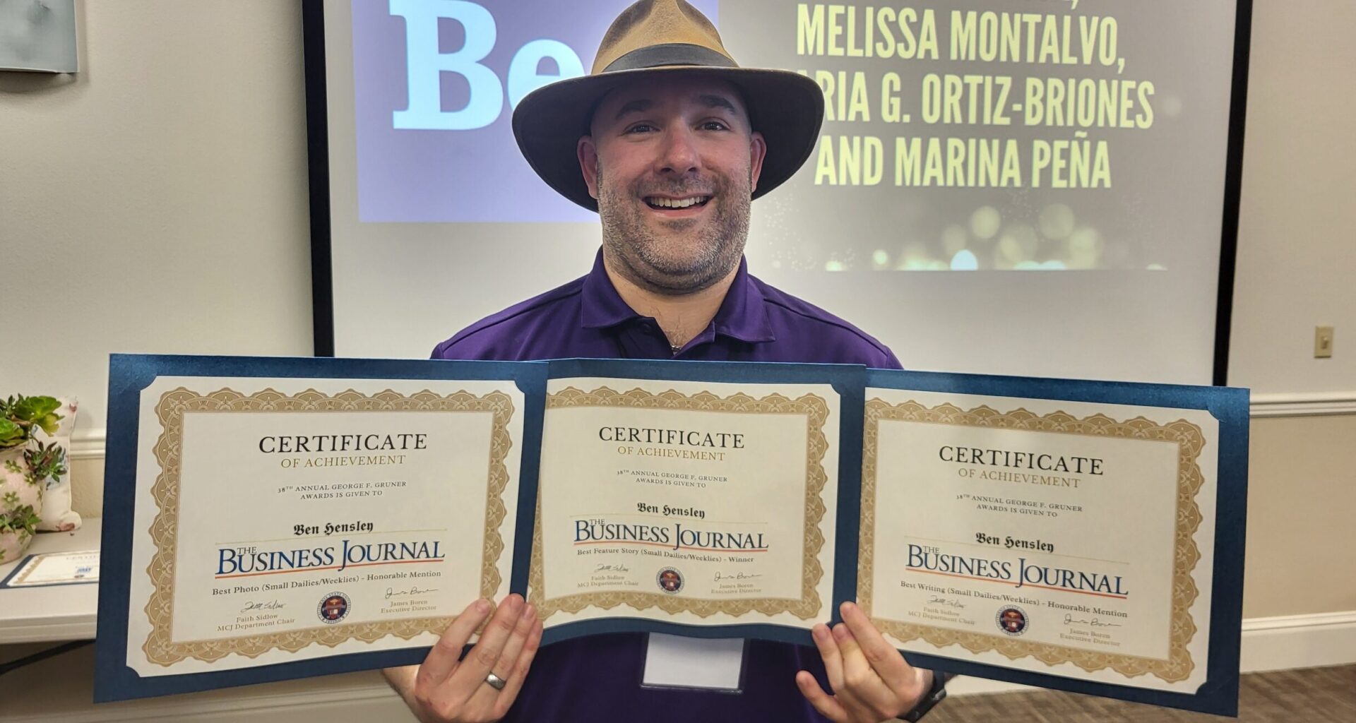 Fresno Business Journal's Ben Hensley wins Gruner Award