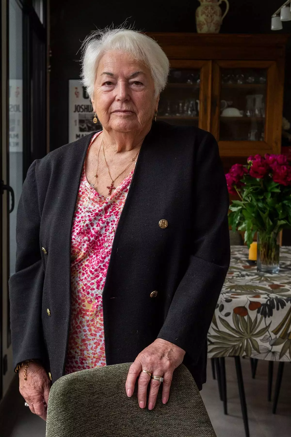 Marie-Therese Ross-Mahe, an 85-year-old French widow of a U.S. military veteran, poses in Orvault, western France, during an interview with The Associated Press as she describes her detention in a Louisiana immigration facility last month, Monday, May 11, 2026. (AP Photo/Mathieu Pattier)