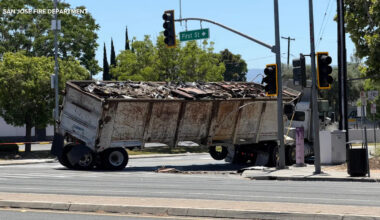 Stalled damaged semi-truck prompts power shutoff for thousands in San Jose, road closures