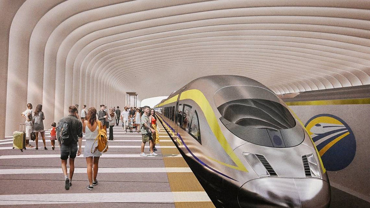 California high-speed rail rendering