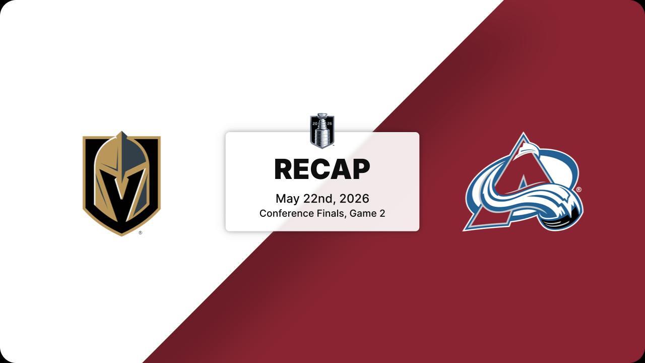Recap: Golden Knights at Avalanche 5.22.26