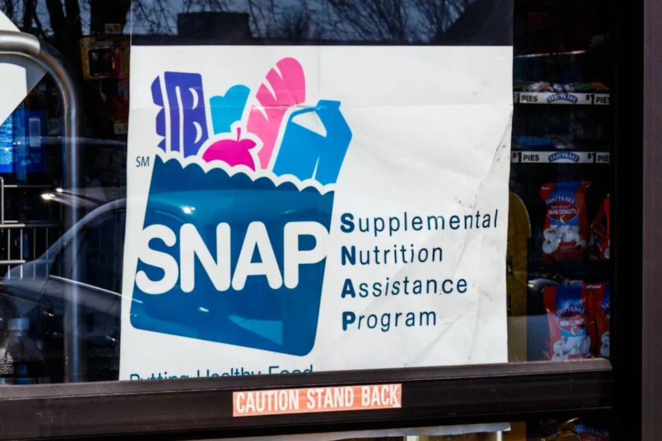 Stock image/file photo: A SNAP sign in a retailer window.<br>