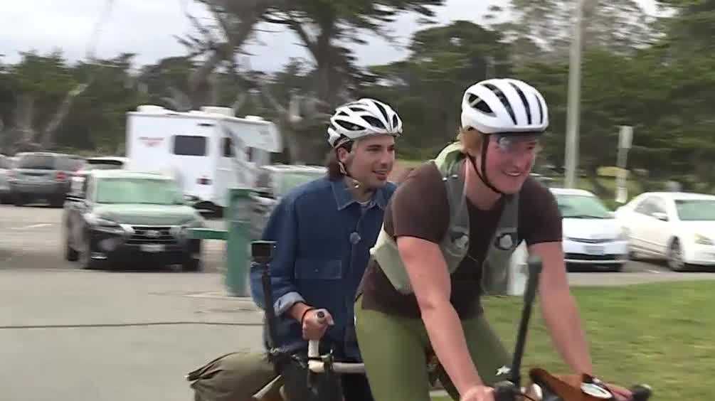 Cyclist rides California coast on tandem bike for mental health, invites others along