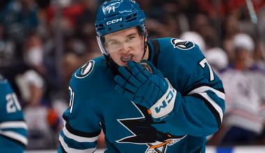 San Jose Sharks center Macklin Celebrini (71) during a break at SAP Center at San Jose
