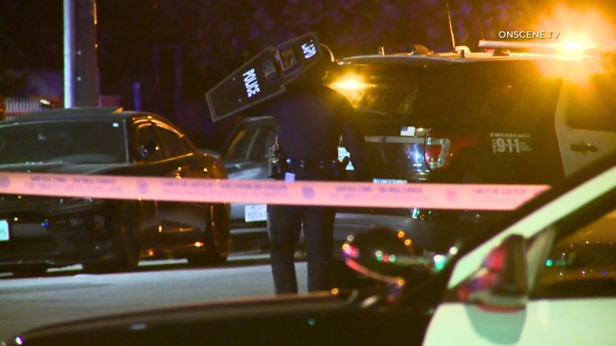 Gunshots heard as LAPD serves warrant in South Los Angeles
